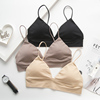法式美背三角杯裹胸女抹胸薄款少女内衣女文胸无钢圈平胸性感文胸