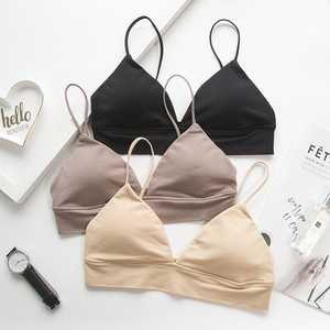 法式美背三角杯裹胸女抹胸薄款少女内衣女文胸无钢圈平胸性感文胸