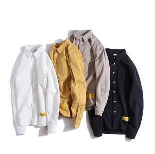 BF风春季 日系文艺纯棉复古工装 男女同款 衬衫 宽松衬衣外套 长袖