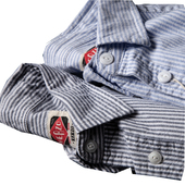 牛津纺衬衫 直接入 日系纯棉水洗复古文艺细条纹休闲男女长袖 衬衣