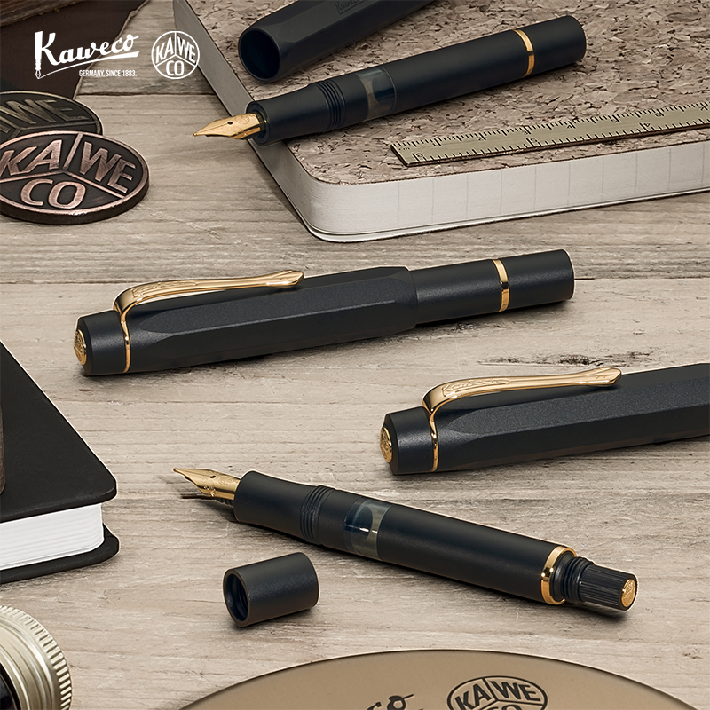 德国KAWECO 钢笔PISTONSport活塞系列礼盒装铝制黑复古高档签字笔