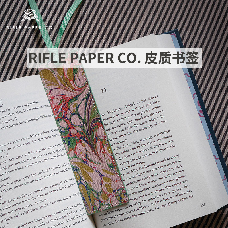 美国Rifle Paper Co.皮质书签精美插画图案PU材质阅读指引书签