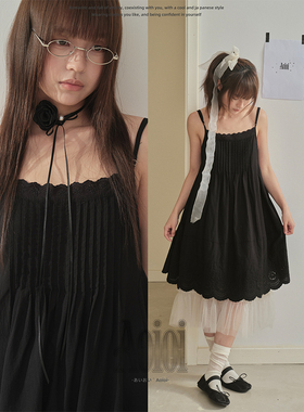 Aoioi日系少女叠穿蕾丝吊带背心女春夏宽松显瘦百搭慵懒上衣