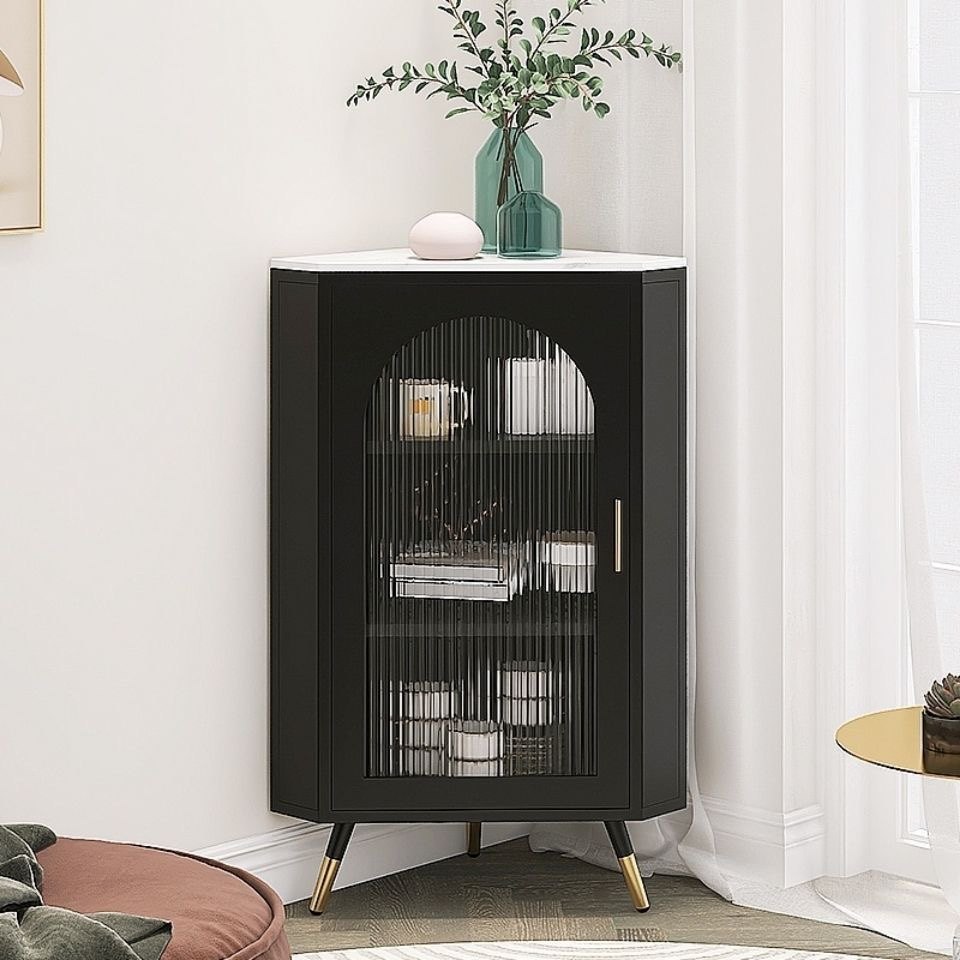 简约圆弧款角柜客厅收纳转角柜砖石形状边柜墙角柜三角柜长虹玻璃,住宅家具,角柜,淘宝优惠券,粉丝福利购,淘宝优惠卷