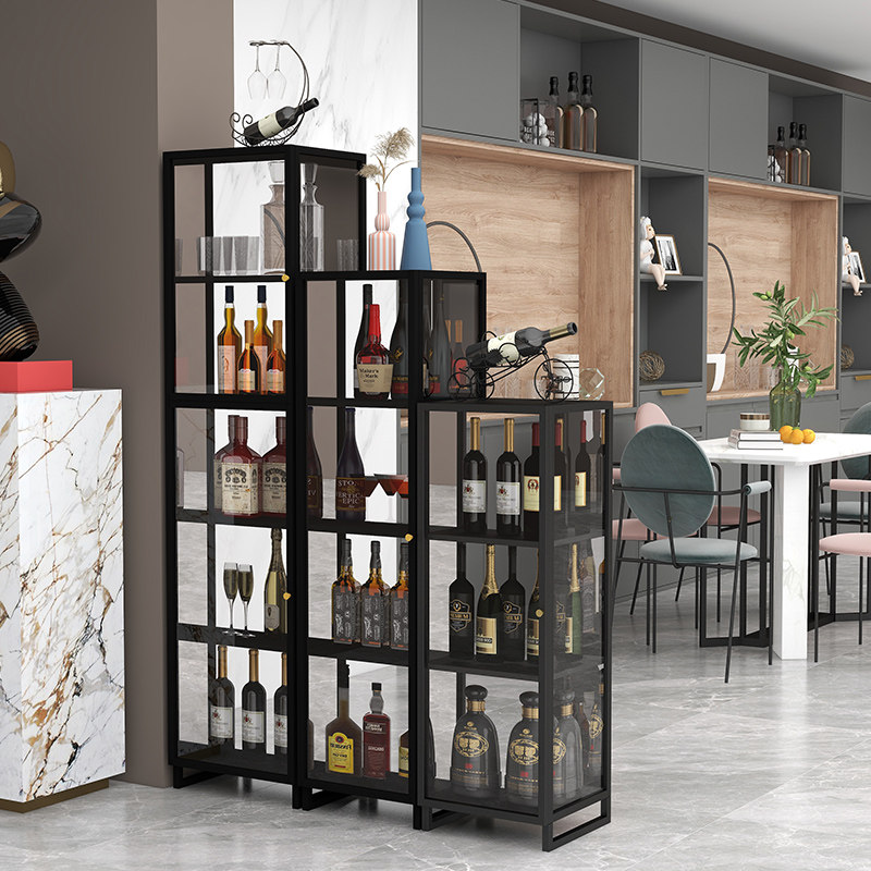 酒柜现代意式轻奢玻璃门乐高展示柜家用餐边柜靠墙简约酒架储物柜