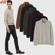 Áo len dệt kim nam dài tay hoang dã của nam 2019 mùa thu mới cotton mịn đan áo thun cao cổ tròn - Áo len cổ tròn