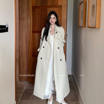 LS 休闲时尚优雅长款风衣外套 广州十三行2026早春新品女装23002#