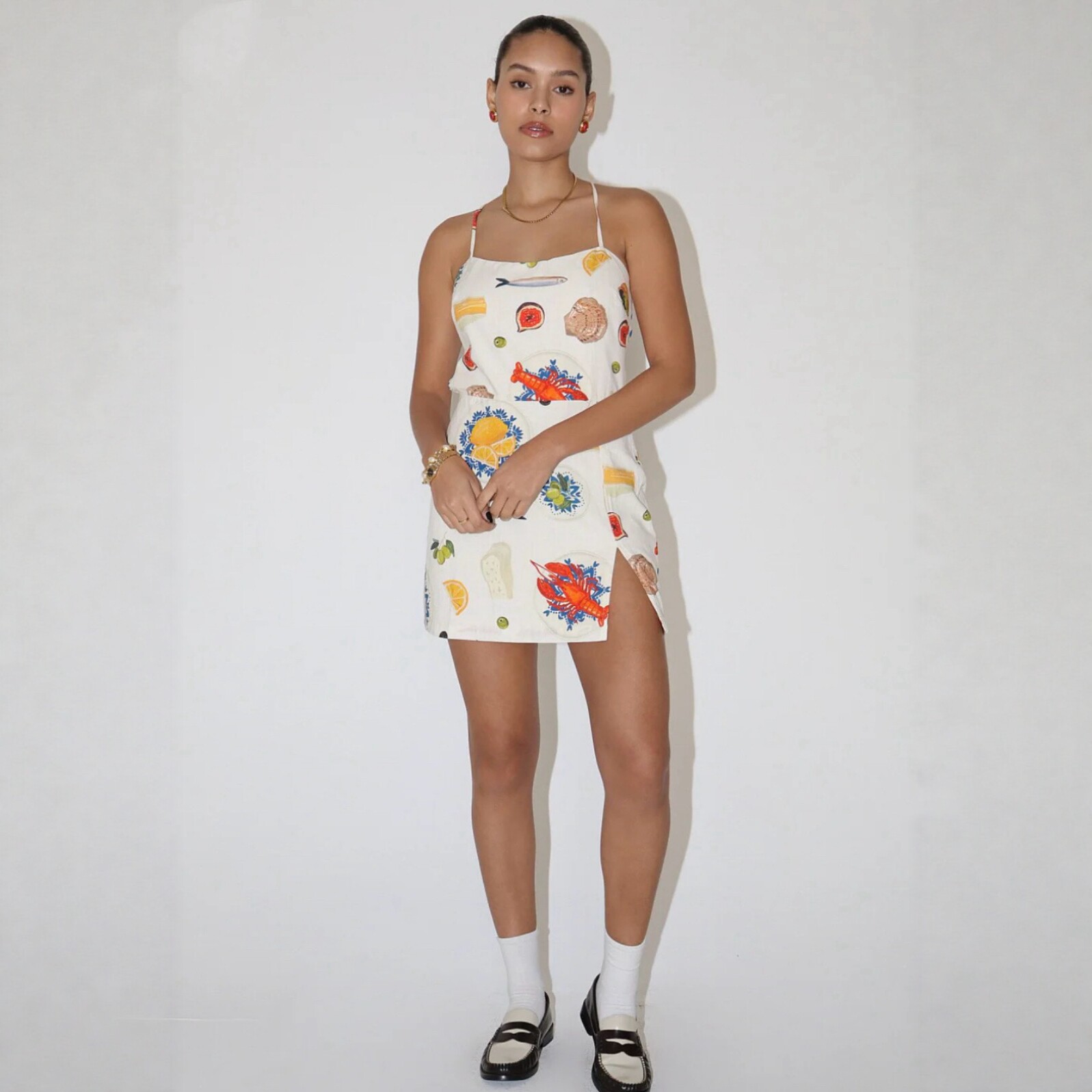 小俞家 bailey ros*度假风吊带连衣裙性感后背绑带露背沙滩短裙