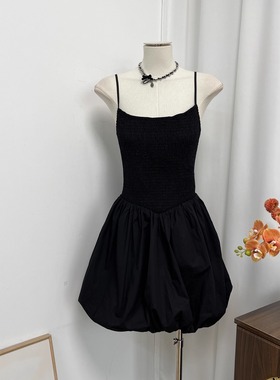 小俞家 contton cand* 甜美可爱风打揽吊带花苞裙修身显瘦短裙夏