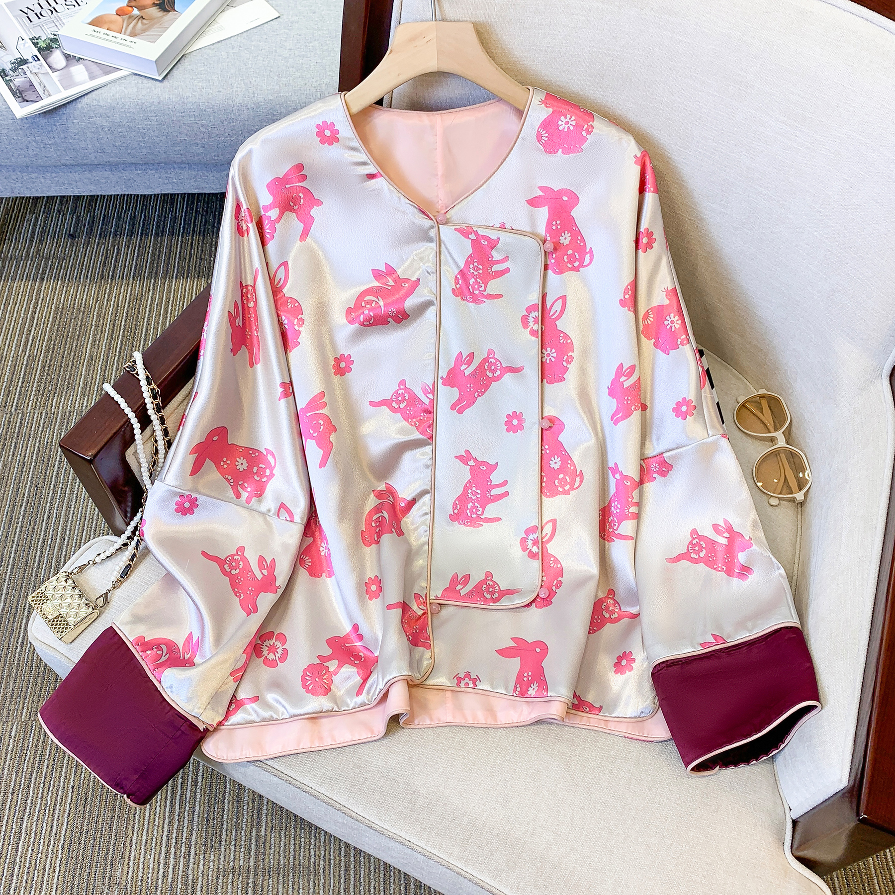 拼接唐装休闲宽松上衣外套新中式