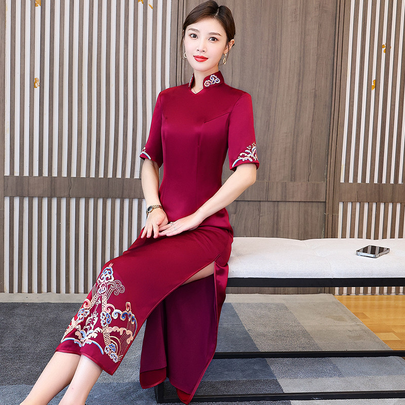 改良版婚宴妈妈装喜婆婆礼服裙