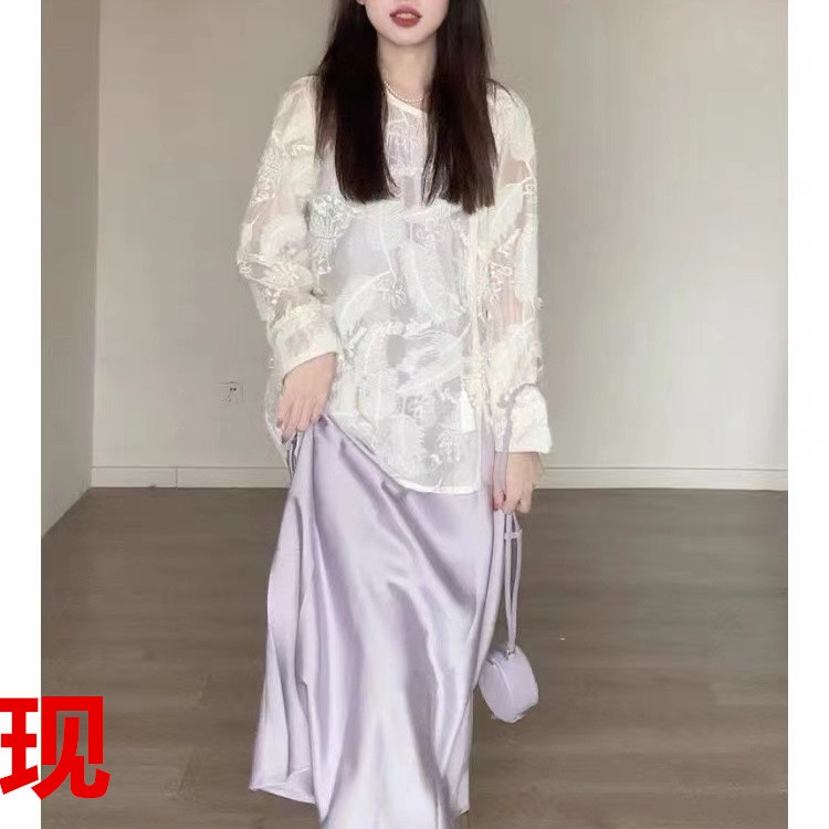 新中式国风时尚提花上衣裙子套装