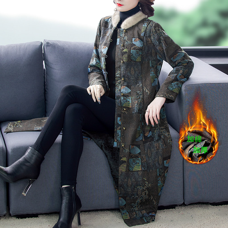 新中式印花阔太太大码时尚外套女