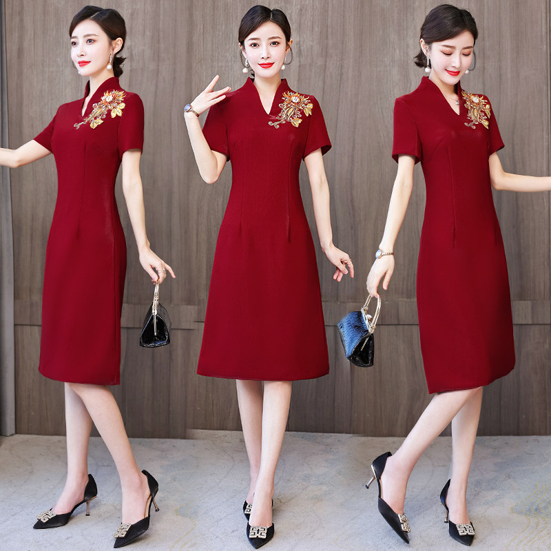 新中式婚礼妈妈礼服高贵改良旗袍