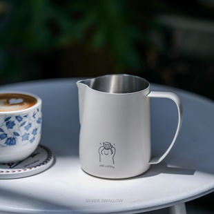 HA’COFFEE新手尖嘴咖啡拉花缸柯基压纹拉花杯意式 不锈钢打奶泡缸