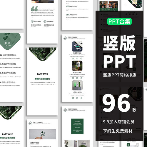 竖版A4版可打印简约商务杂志摄影相册模版素材国外画册PPT模板