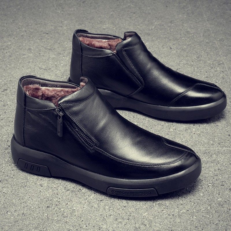 男士棉鞋中老年爸爸棉鞋头层牛皮皮毛一体皮鞋,流行男鞋,棉鞋,淘宝优惠券,粉丝福利购,淘宝优惠卷