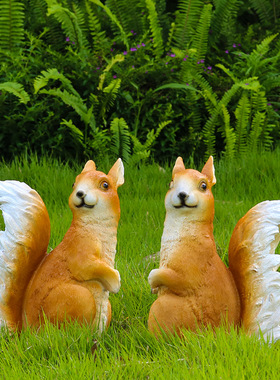 树脂玻璃钢户外仿真动物松鼠雕塑