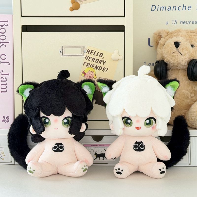 原创正版罗小黑战记20cm白发罗小黑属性20cm棉花娃娃电影周边礼物