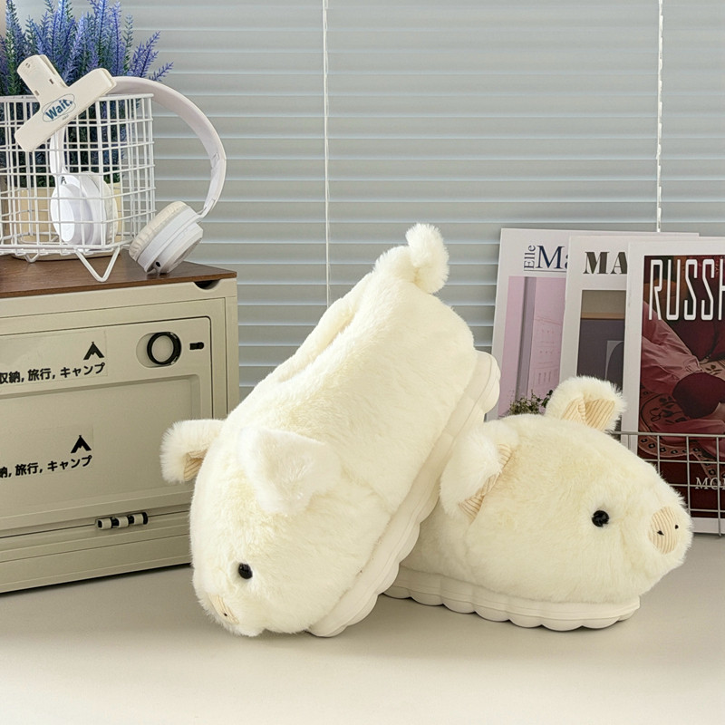 可以小猪棉拖鞋女士冬季新款丑萌可爱室内居家防滑厚底保暖毛绒鞋