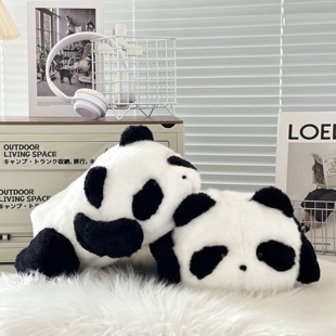 中大童熊猫公仔冬季毛绒拖鞋女男款棉拖鞋包跟保暖月子防滑居家鞋