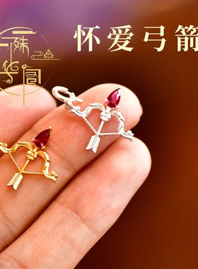 S925纯银作明佛母怀爱弓箭吊坠