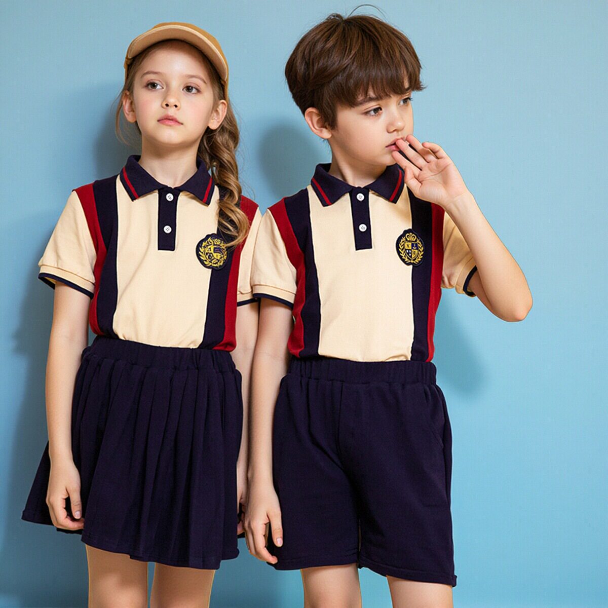 幼儿园园服夏装短袖表演服运动套装英伦六一毕业照班服小学生校服