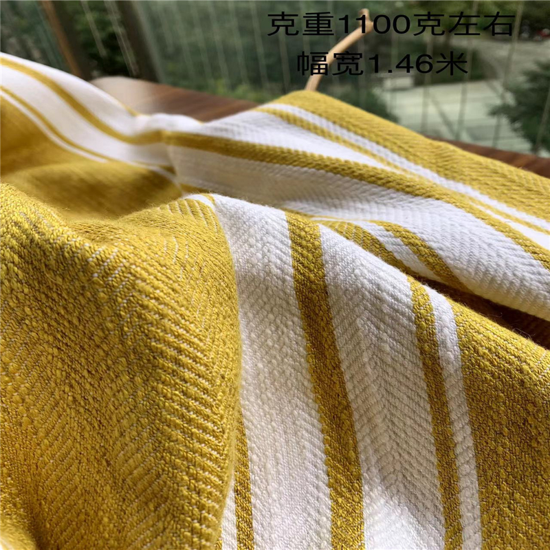 亚麻沙发套人字纹色织布料特价