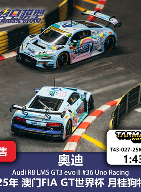 TW 1:43 奥迪R8 LMS GT3 evo II UNO Racing 月桂狗 合金汽车模型