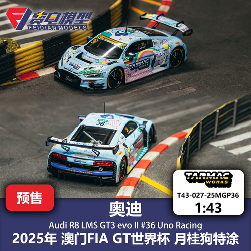 TW 1:43 奥迪R8 LMS GT3 evo II UNO Racing 月桂狗 合金汽车模型
