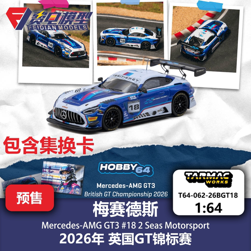 TW 1:64 梅奔 AMG GT3 #18 2 Seas 英国GT锦标赛 合金汽车模型