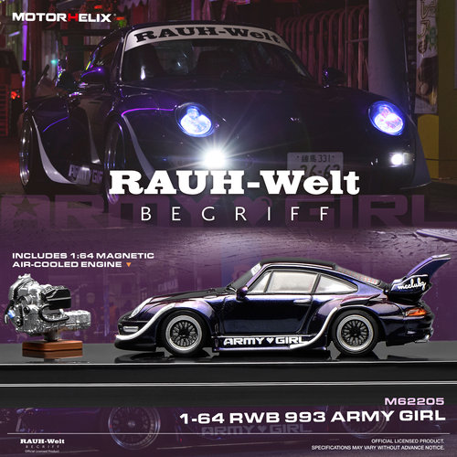 MH 1:64 保时捷 RWB 993/专属修车房场景 汽车模型 Motorhelix