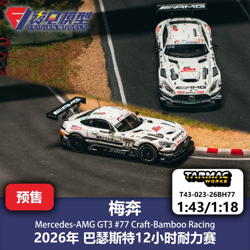 TW 1:43/18 梅奔 AMG GT3 #77 藤原豆腐店 巴瑟斯特 合金汽车模型