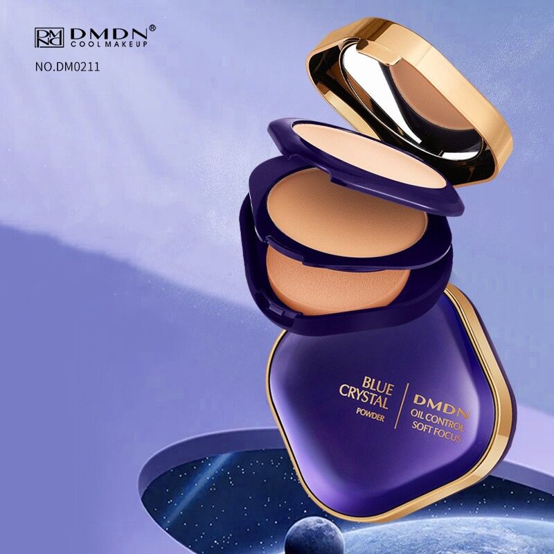 DMDN蓝宝石柔焦粉饼粉质超细腻双层自带粉扑控油持久定妆不易卡粉