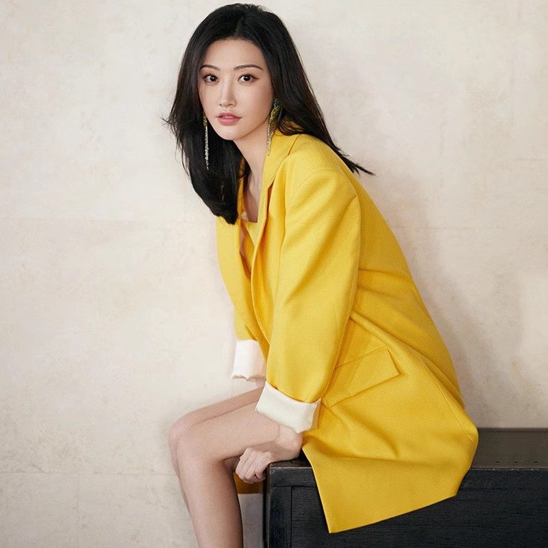 中长款廓形显瘦西服裙套装女