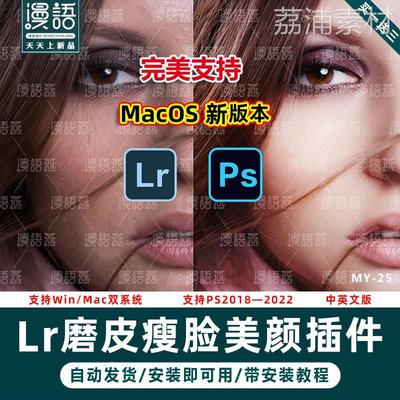LR磨皮插件Lightroom影楼人像美白瘦脸美颜PS修图磨皮插件win/mac