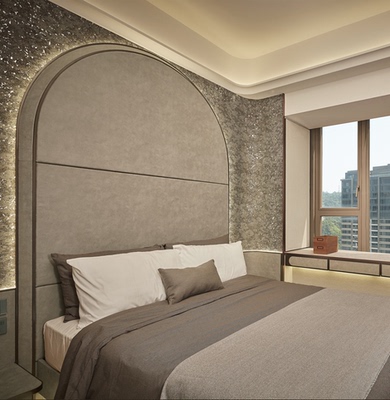 ARTE比利时轻奢床头背景墙长须豹