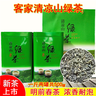 广东梅州清凉山绿茶2025春茶高山云雾梅县客家特产绿茶罐装500g