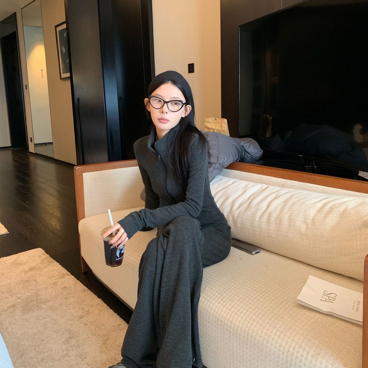 胖MM大码休闲慵懒运动套装女2025秋季新款韩系条纹立领卫衣一整套,女装/女士精品,时尚套装,淘宝优惠券,粉丝福利购,淘宝优惠卷