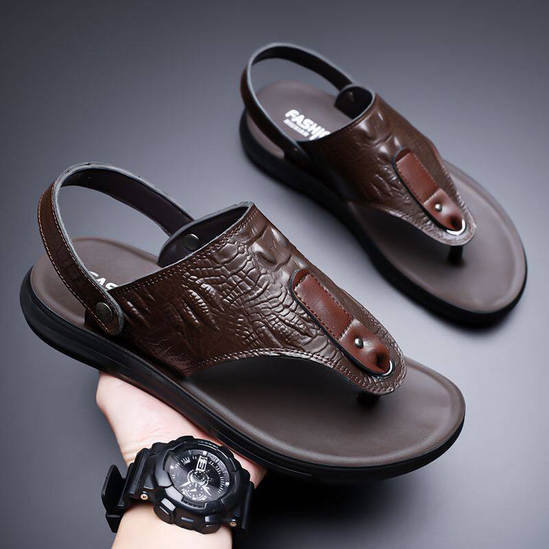 正品折扣男士凉鞋夏季外穿休闲沙滩鞋两用开车人字拖鞋