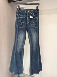 十三行2025秋季韩系辣妹高腰百搭显瘦水洗微辣牛仔裤长裤女