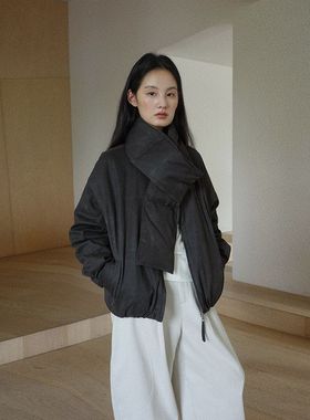 【EVERTRUE】白鸭绒羽绒夹克女冬季新款长袖宽松外套女潮92278