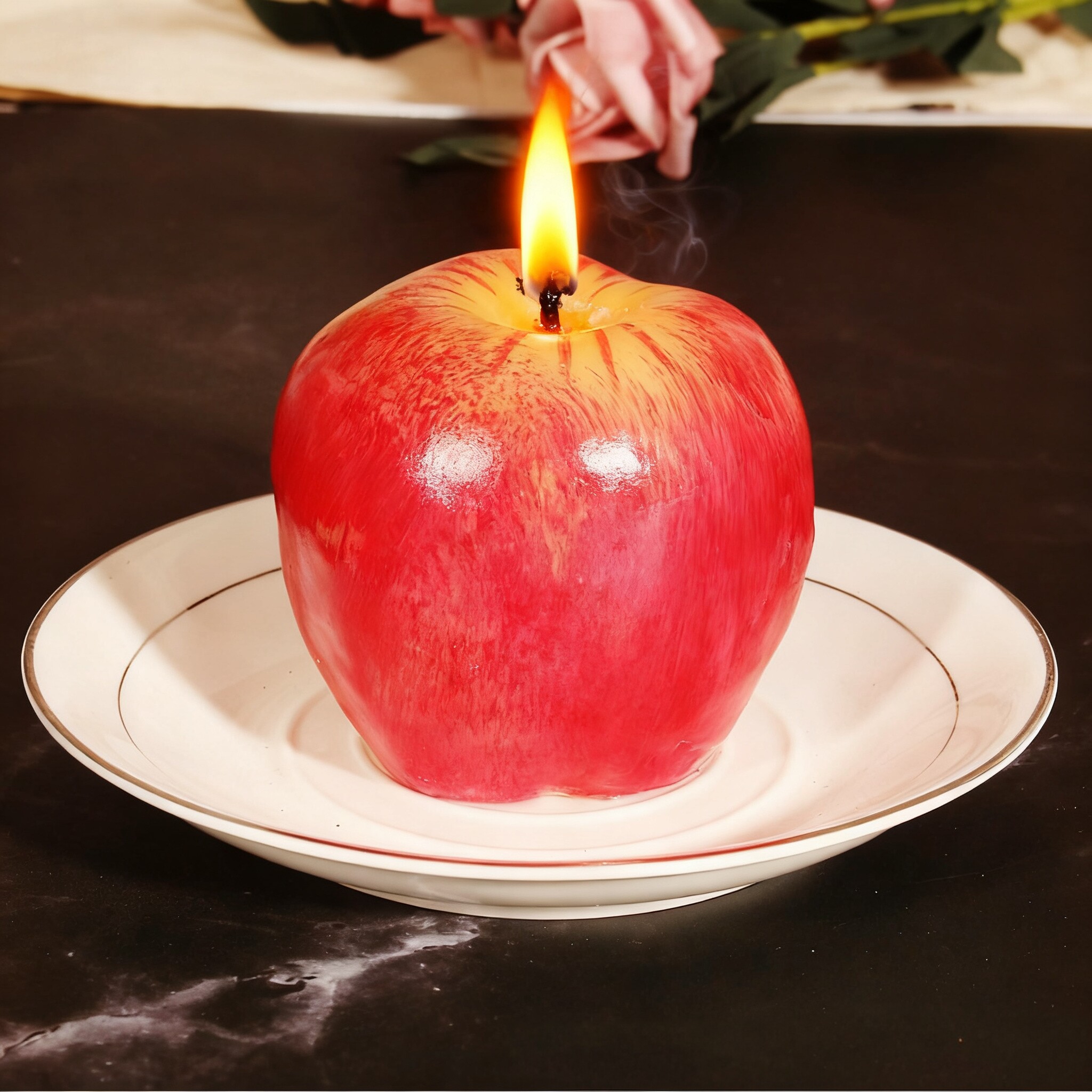 圣诞节礼物仿真苹果蜡烛可派对香薰平安果蜡烛摆件浪漫平安夜礼品