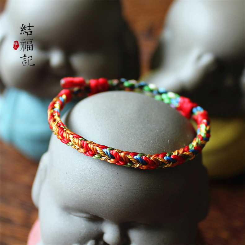 婴幼儿童宝宝手工编织五彩手绳