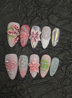 欧美风个性雕花穿戴甲甜酷少女心可拆卸显白氛围感辣妹爆闪高级感