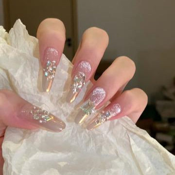 爆闪渐变猫眼高级感长款穿戴甲