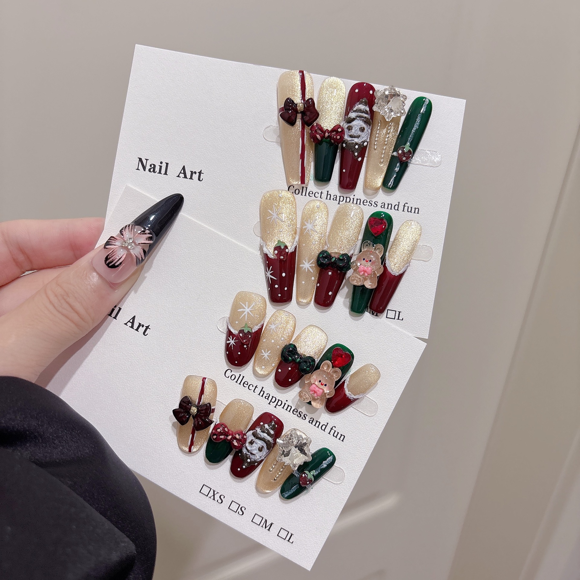 圣诞雪人纯手工蝴蝶结甲片