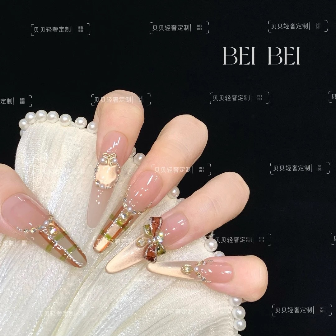 猫眼小香风穿戴甲气质甜酷氛围感