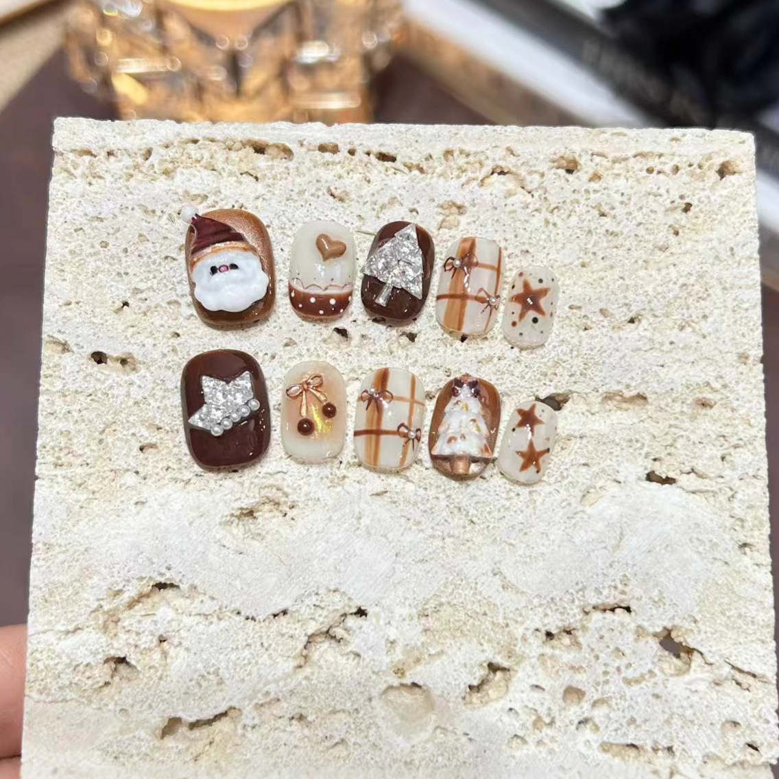 可爱卡通立体圣诞甜妹穿戴甲