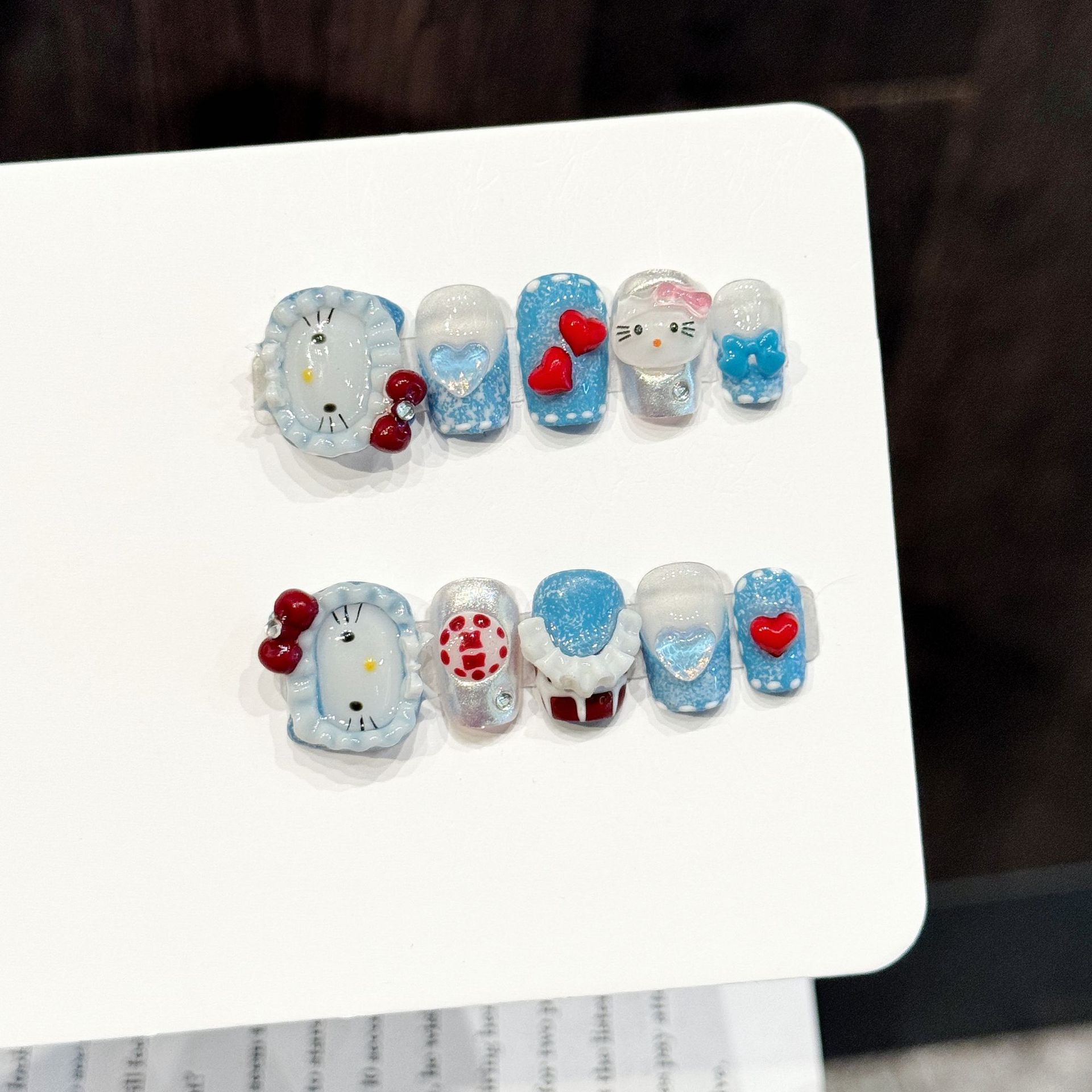 蓝喵甜钉卡通猫咪穿戴甲